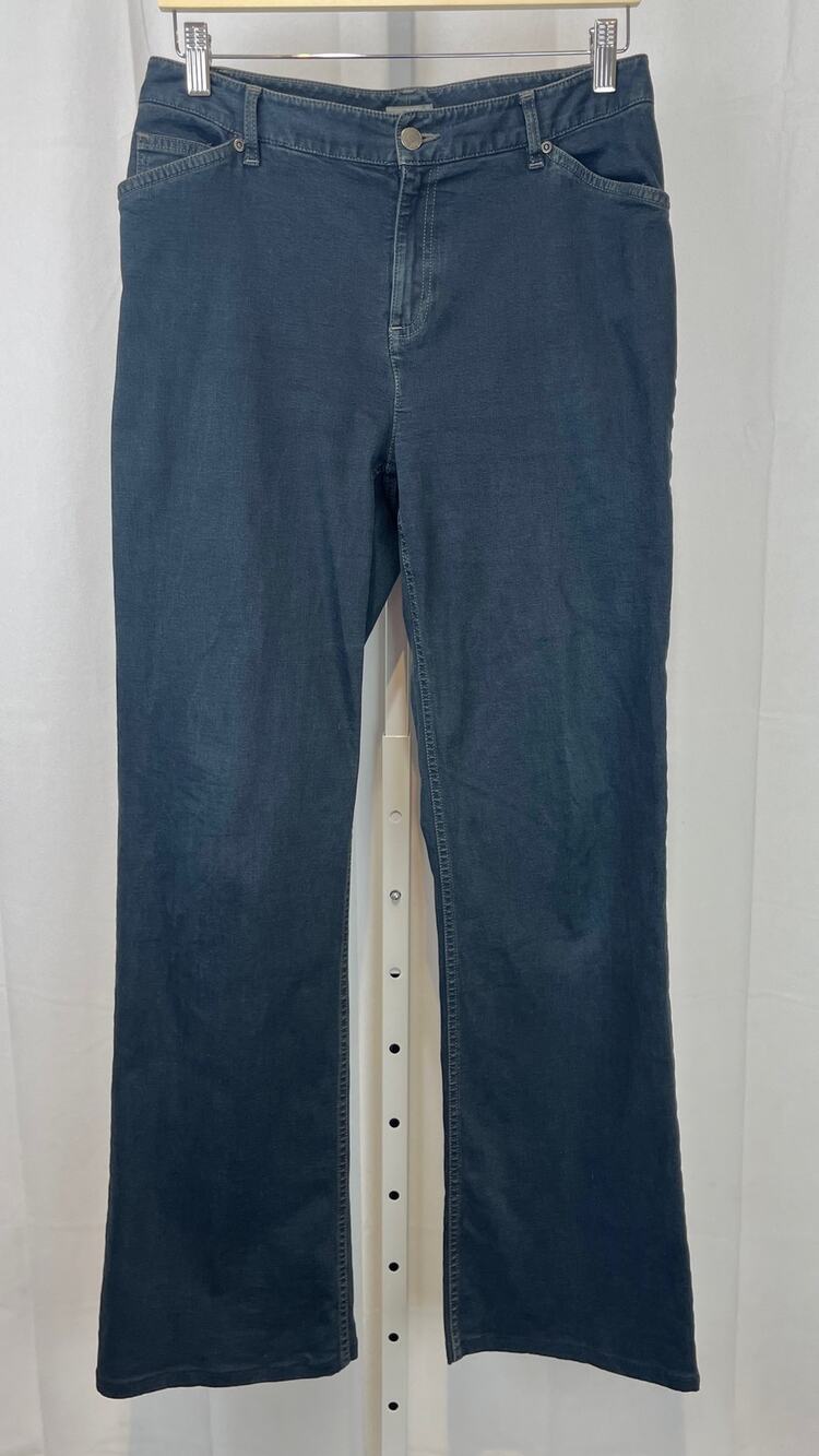 J. JILL Stretch Gentle Bootcut Jeans Zip Fly 5 Pocket Dark Blue Size 8 Tall 8T